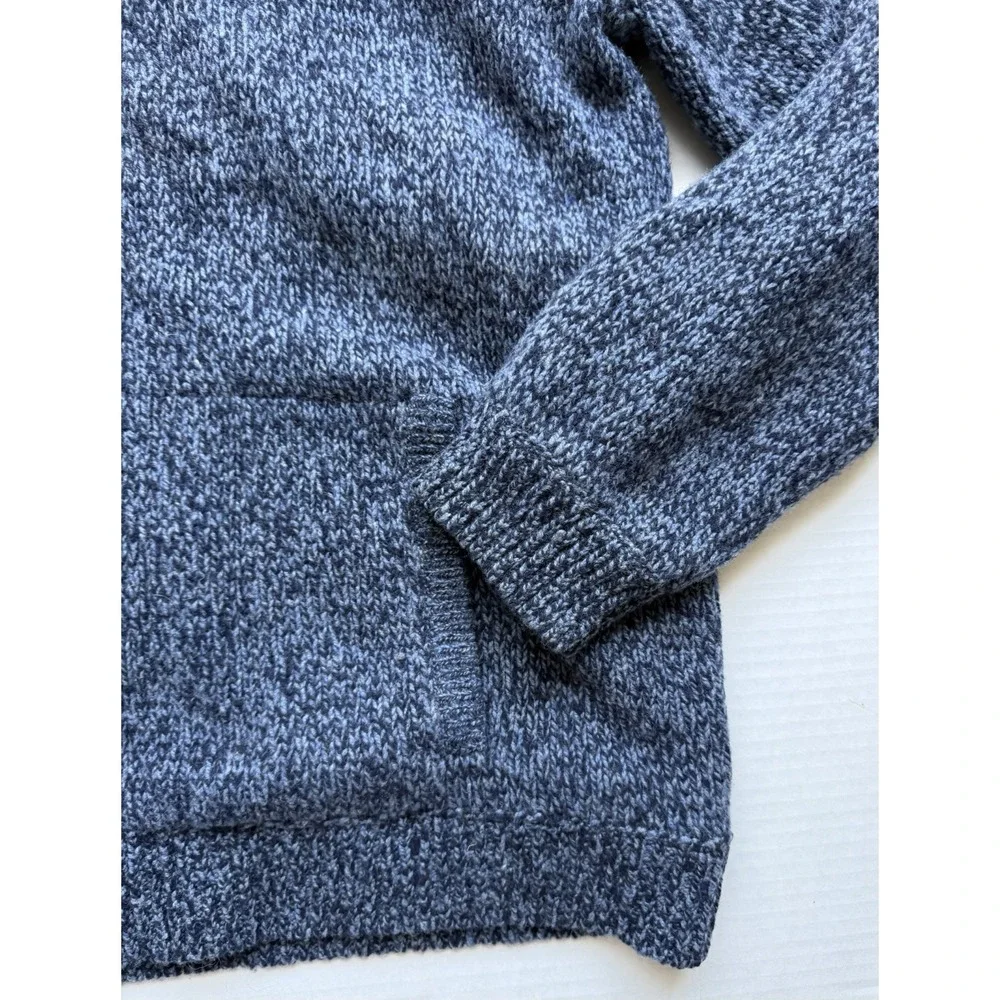 LL Bean Lambs Wool Flannel Lined Sweater Mens Size XXL Tall Full Zip Blue